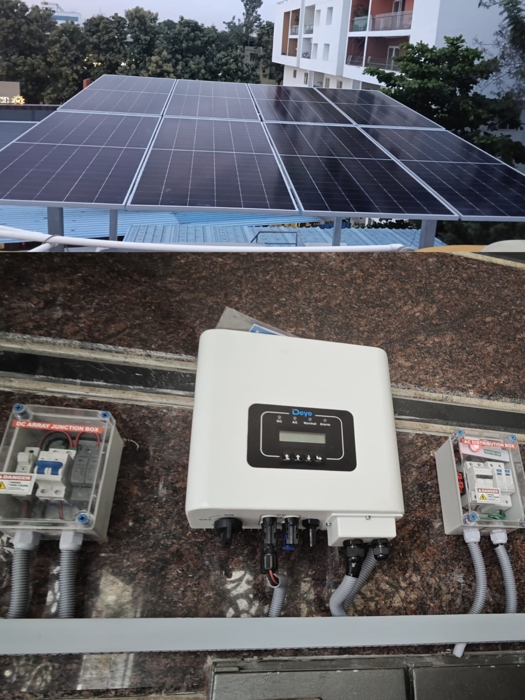 5 kW Deye On-Grid rooftop solar system at Rajarajeshwari Nagar, Bengaluru